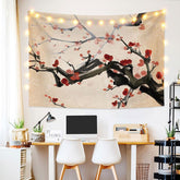 Lofaris Plum Blossom Floral Painting Style Custom Tapestry
